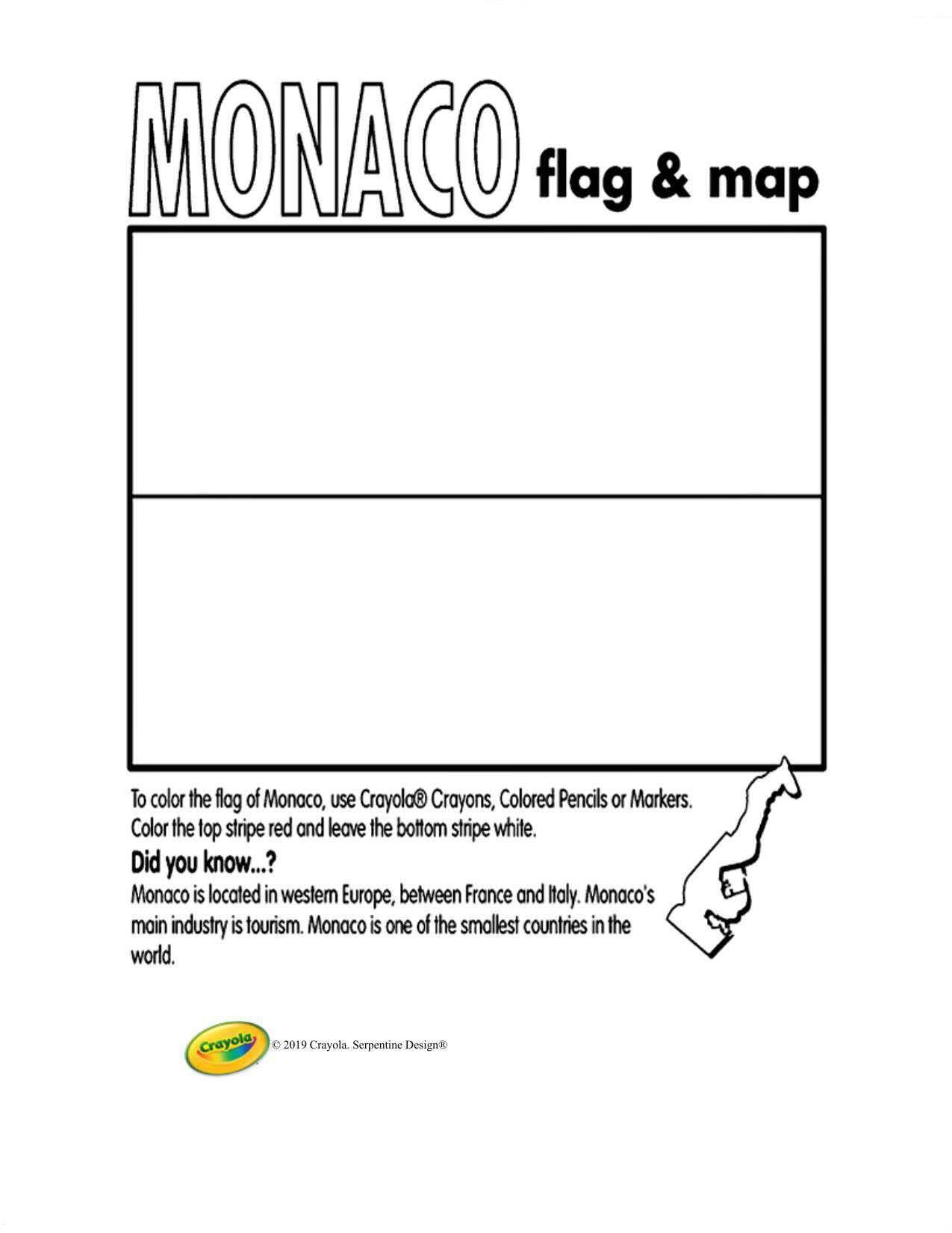 Crayola Canada Monaco Colouring Page