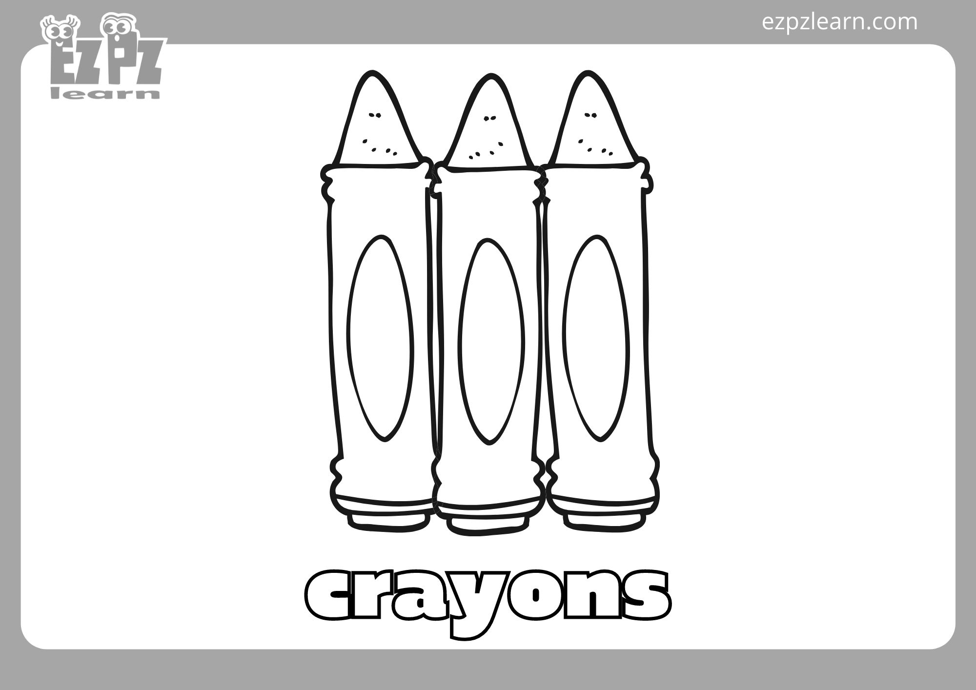 Crayons Coloring Page Ezpzlearn Crayons Coloring Page Ezpzlearn