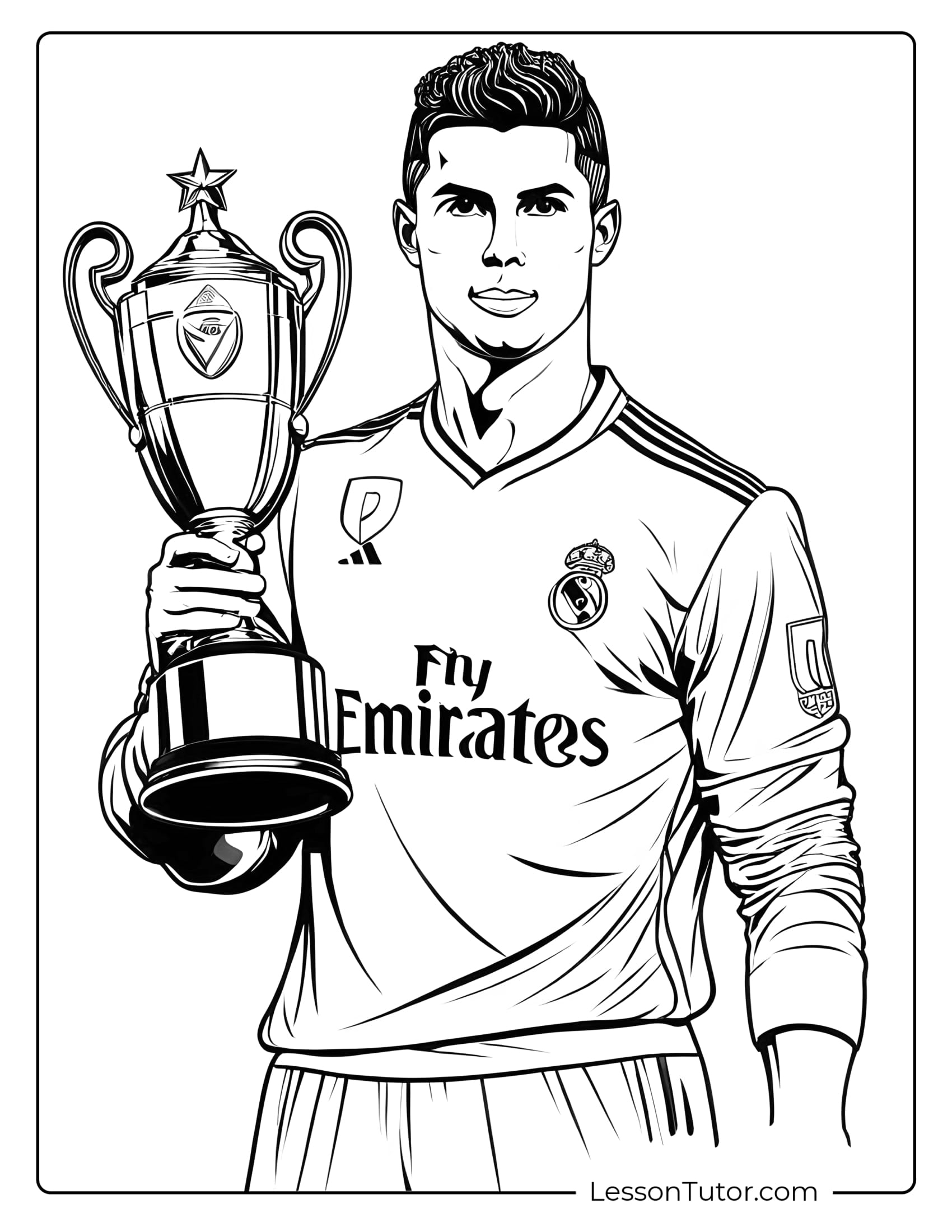 Cristiano Ronaldo Coloring Pages Lesson Tutor