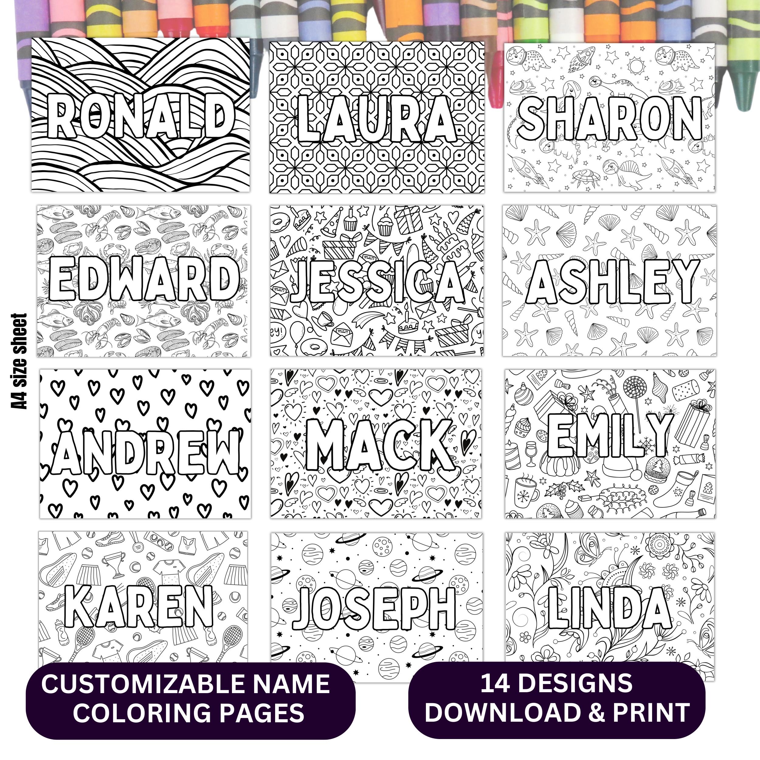 name coloring pages