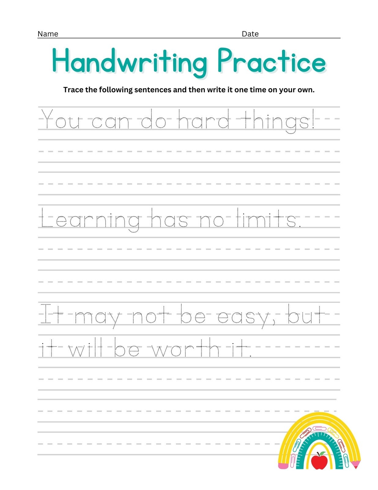printable handwriting worksheets