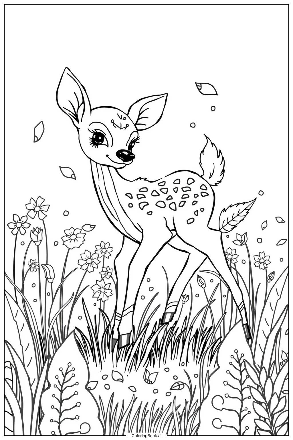 Cute Baby Deer Coloring Page Free PDF PNG Printable Cute Baby Deer Coloring Page Free PDF PNG Printable