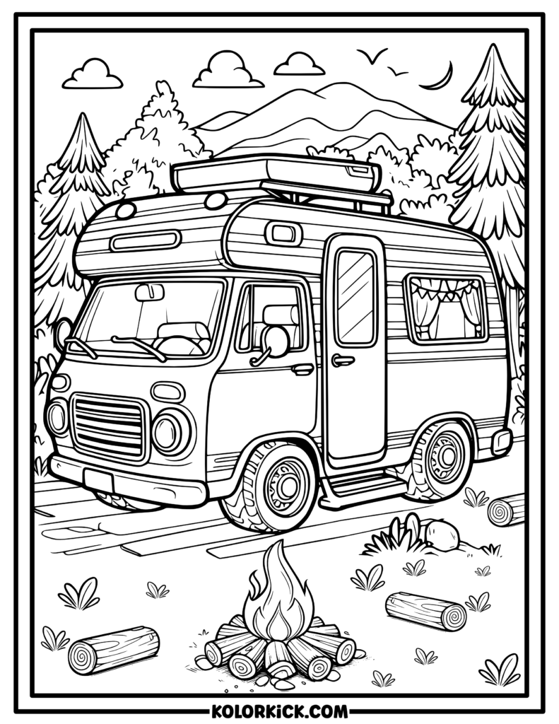 coloring pages camper