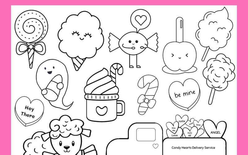 Cute Candy Coloring Pages Colouring Sheets 18 Printable Color Pages Sweets Coloring Pages For Girls And Boys Instant Download Etsy