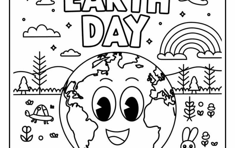 Cute Earth Day Coloring Pages 15 Free Printable PDF Pages Easy Coloring Pages For Kids