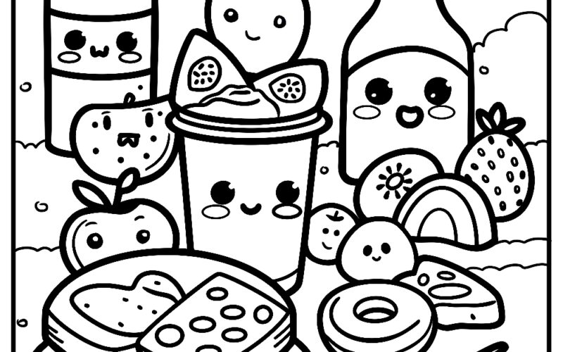 Cute Food Coloring Pages Free Coloring Pages