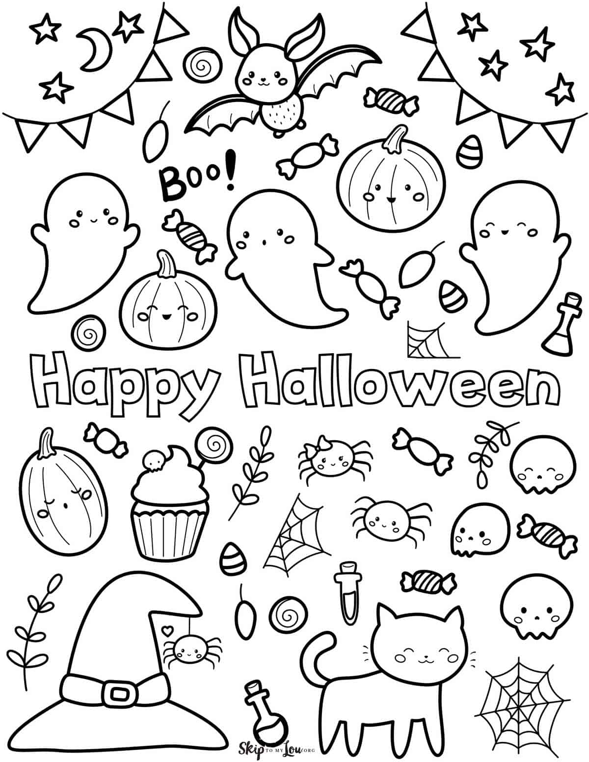 Cute Halloween Coloring Pages To Print And Color Skip To My Lou