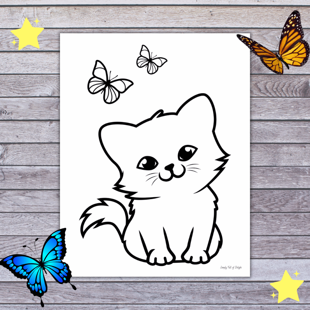 cute kitty coloring pages