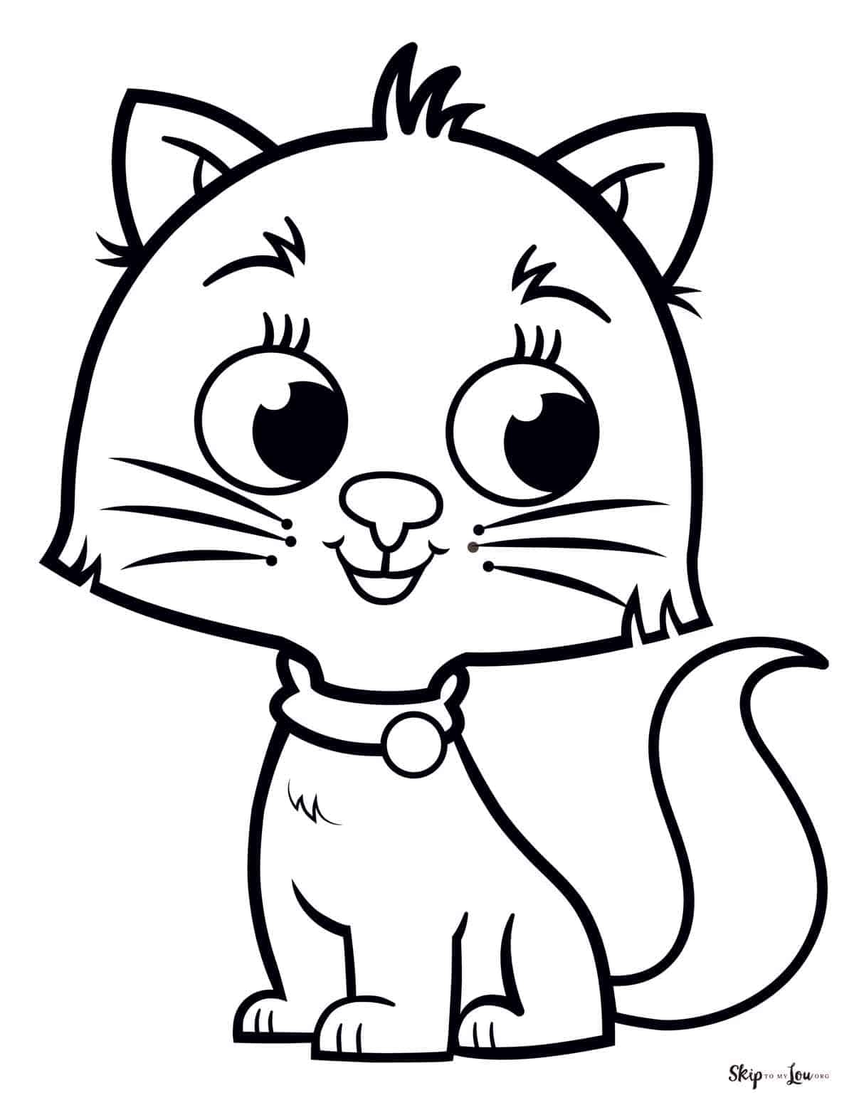 kitty cat coloring page