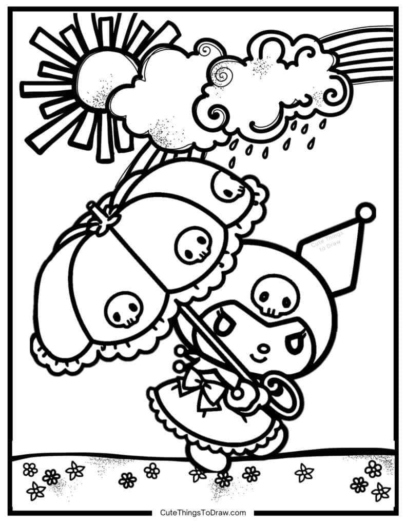 kuromi coloring page