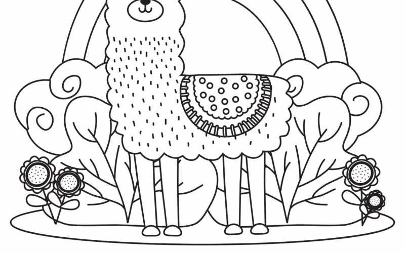 Cute Llama Coloring Pages Two Kids And A Coupon