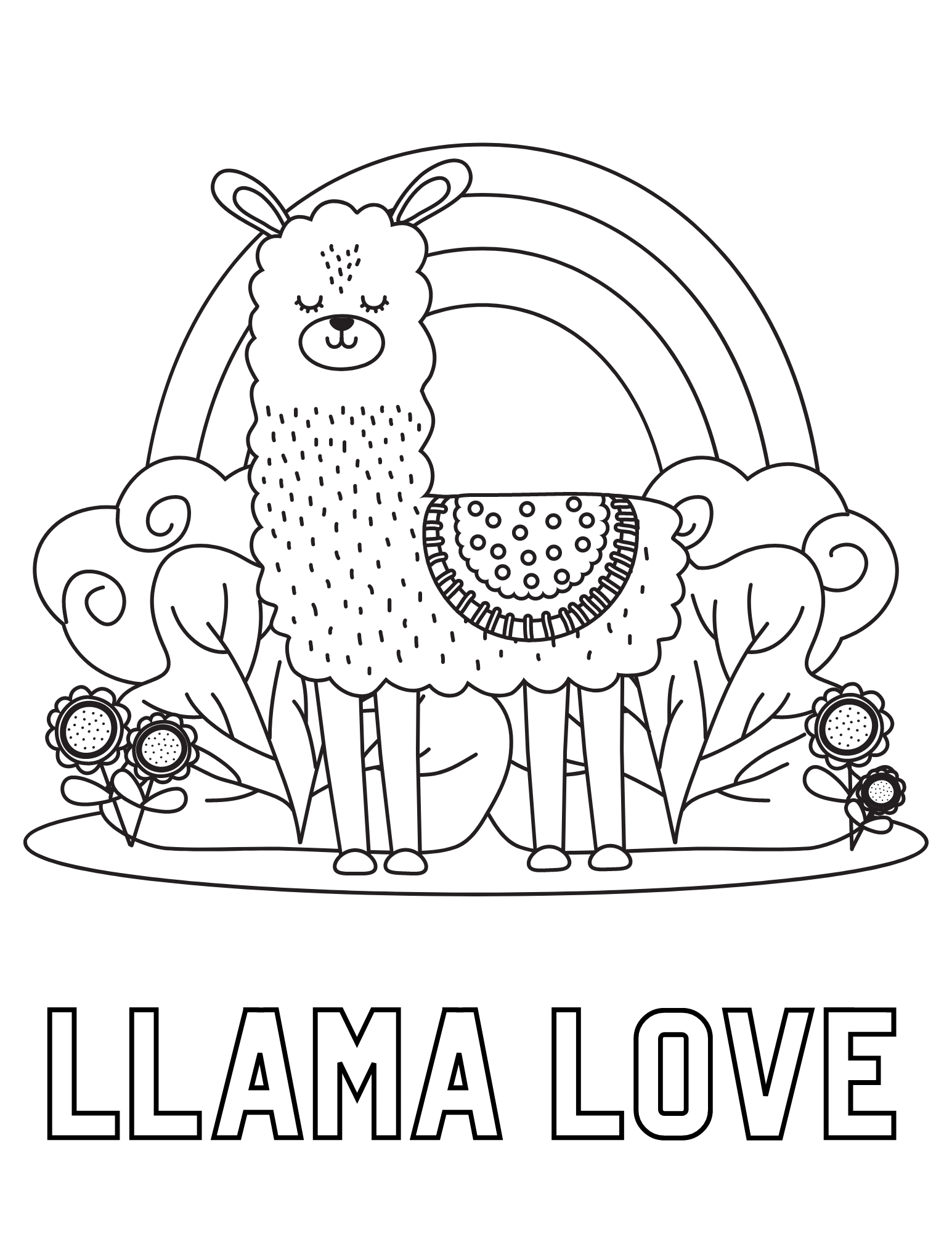 Cute Llama Coloring Pages Two Kids And A Coupon