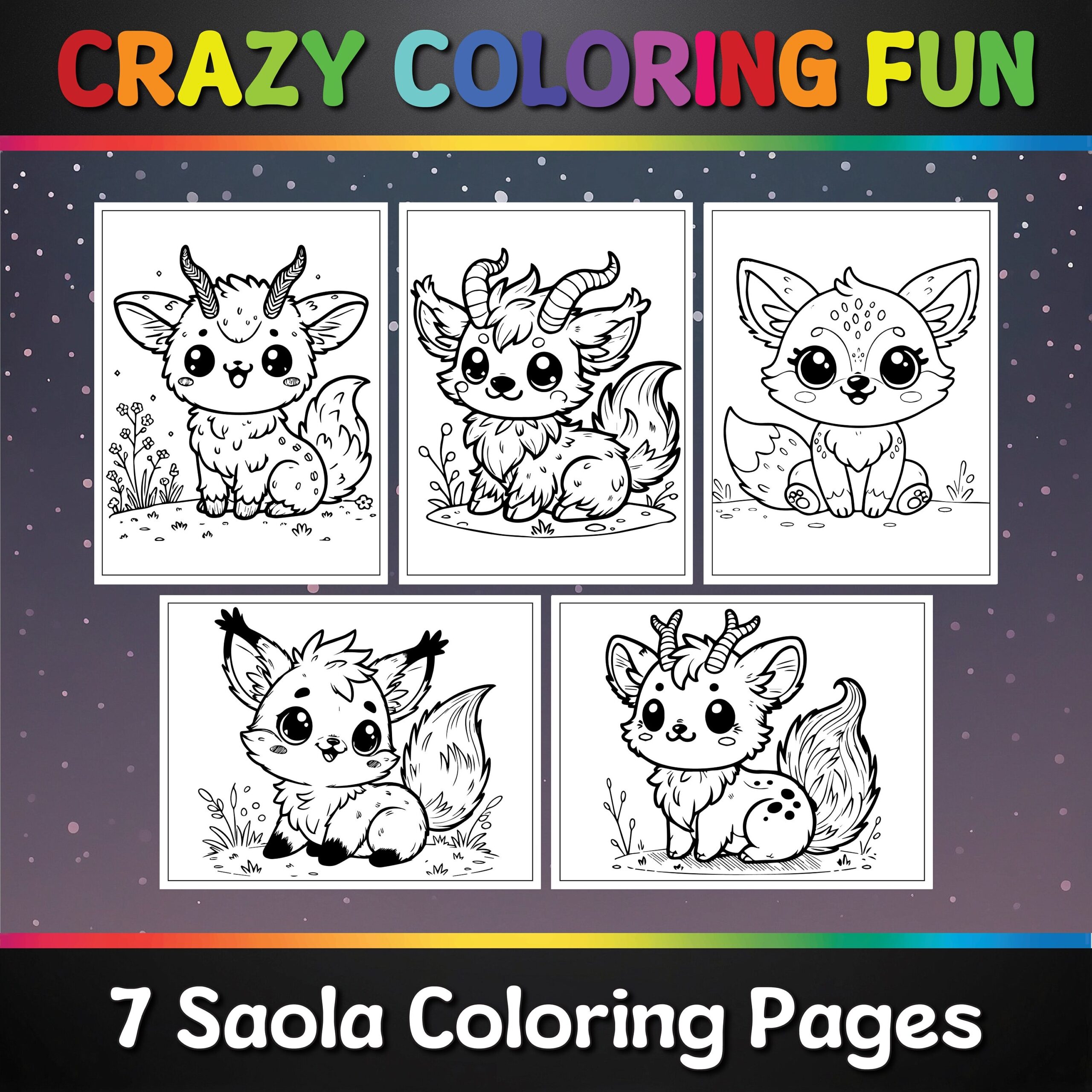Cute Saola Asian Unicorn Printable Coloring Pages 7 Pages A4 Letter PDF Ready To Print For Kids Coloring Book Crazy Coloring Fun Etsy Cute Saola Asian Unicorn Printable Coloring Pages 7 Pages A4 Letter PDF Ready To Print For Kids Coloring Book Crazy Coloring Fun Etsy
