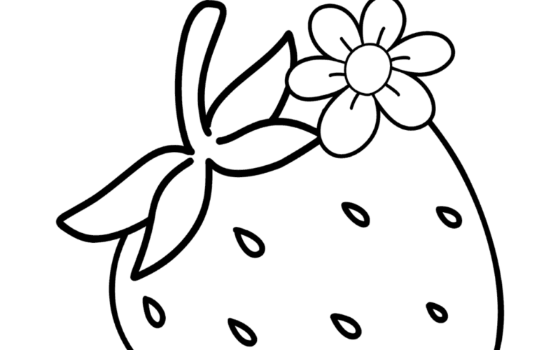 Cute Strawberry Coloring Page Cassie Smallwood