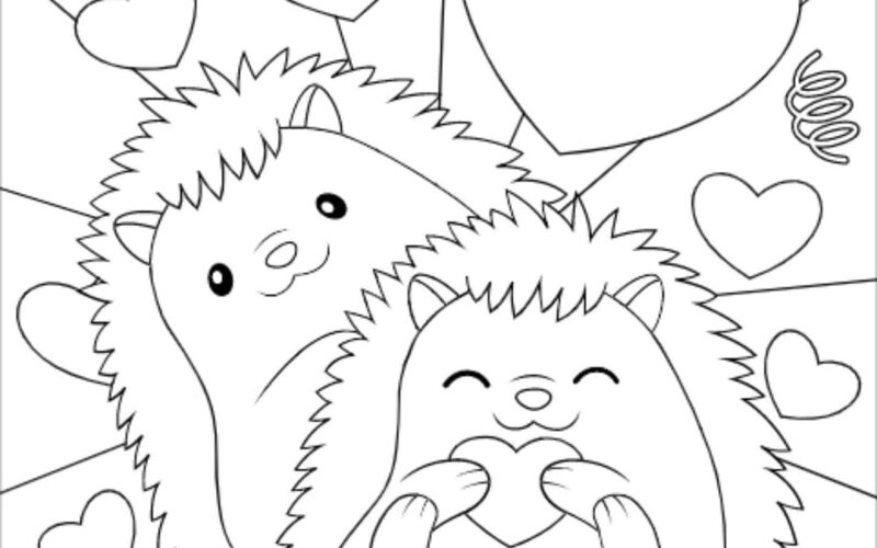 Cute Valentine Animals Coloring Pages Set 2 Etsy