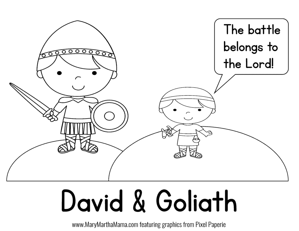 david and goliath coloring page