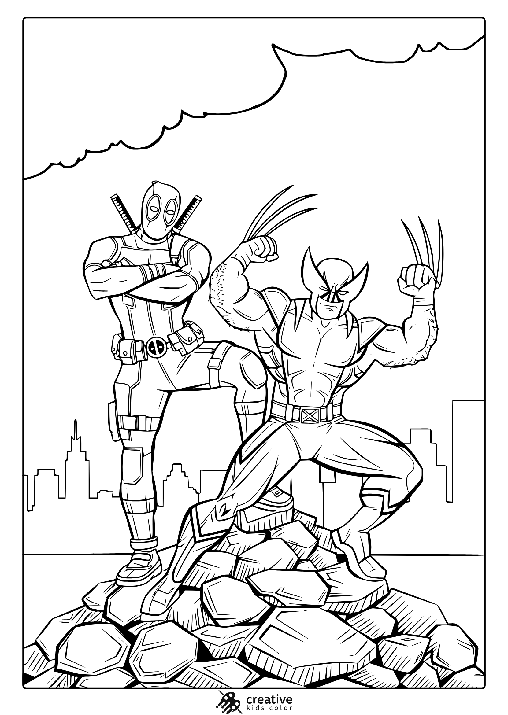 Deadpool Coloring Pages Free Printable PDFs 