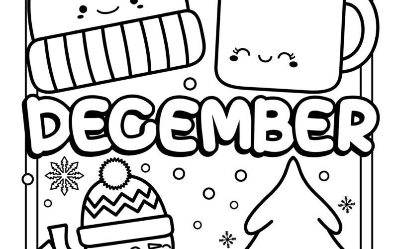December Coloring Pages 4 Free Printable Coloring Sheets Cute Coloring Pages For Kids