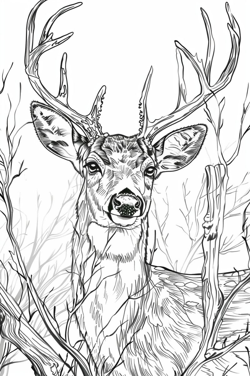 deer coloring book pages