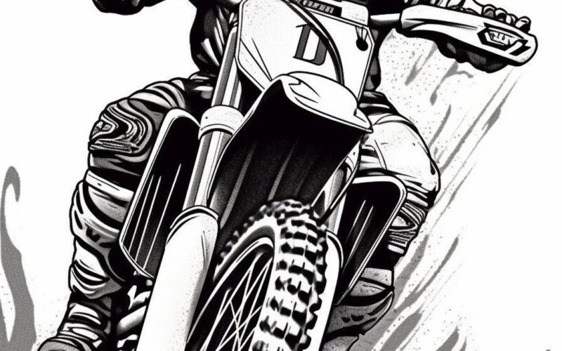 Digital Dirt Bike Coloring Pages Etsy