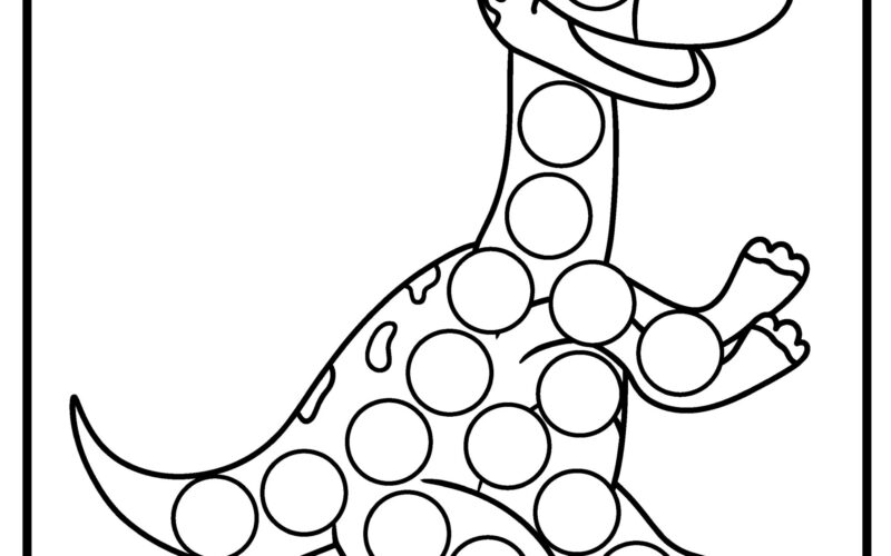 Dino Dots Fun And Easy Dot Marker Coloring Pages For Kids Made By Teachers