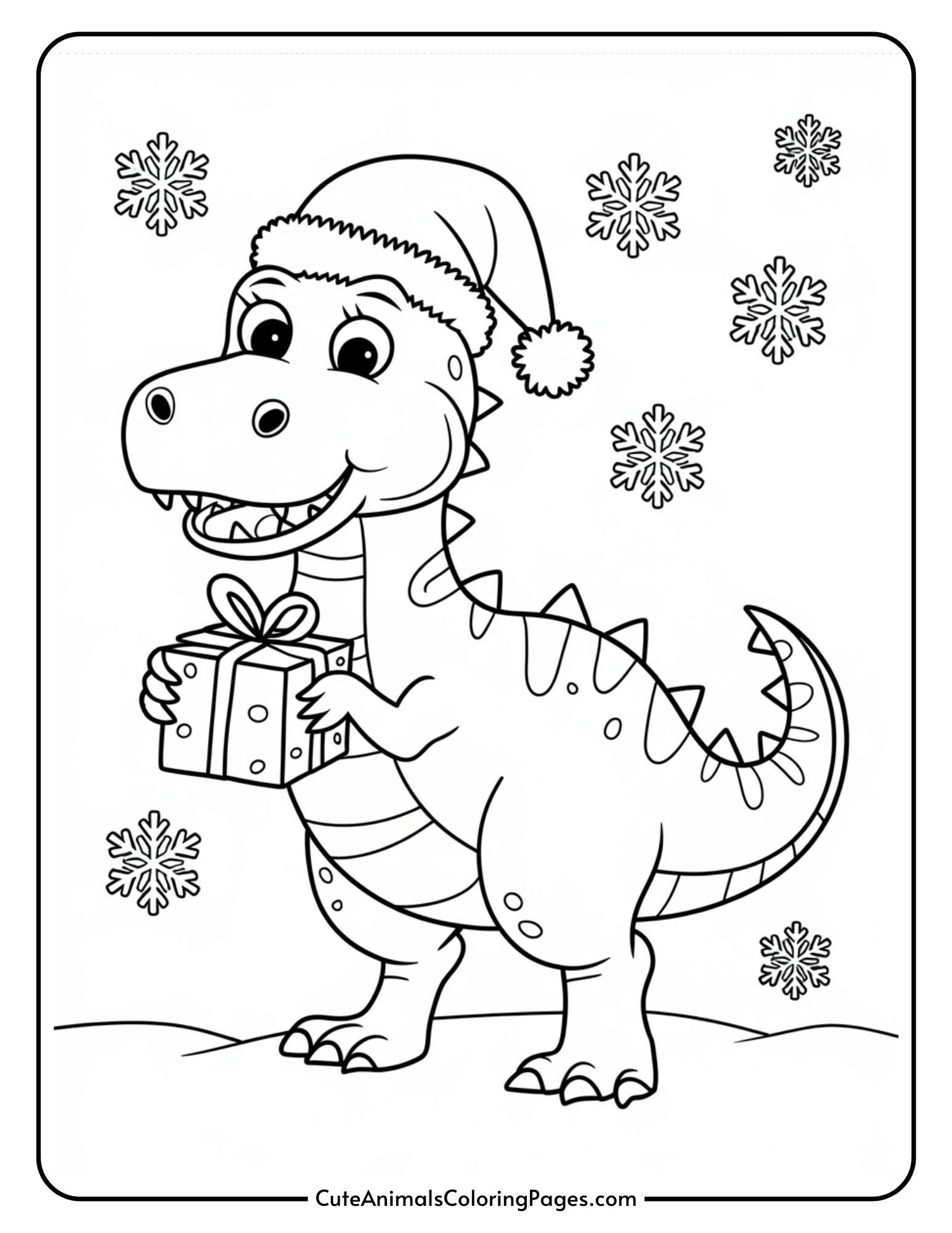 Dinosaur Christmas Coloring Pages 8 Free Printables Cute Animals Coloring Pages Dinosaur Christmas Coloring Pages 8 Free Printables Cute Animals Coloring Pages