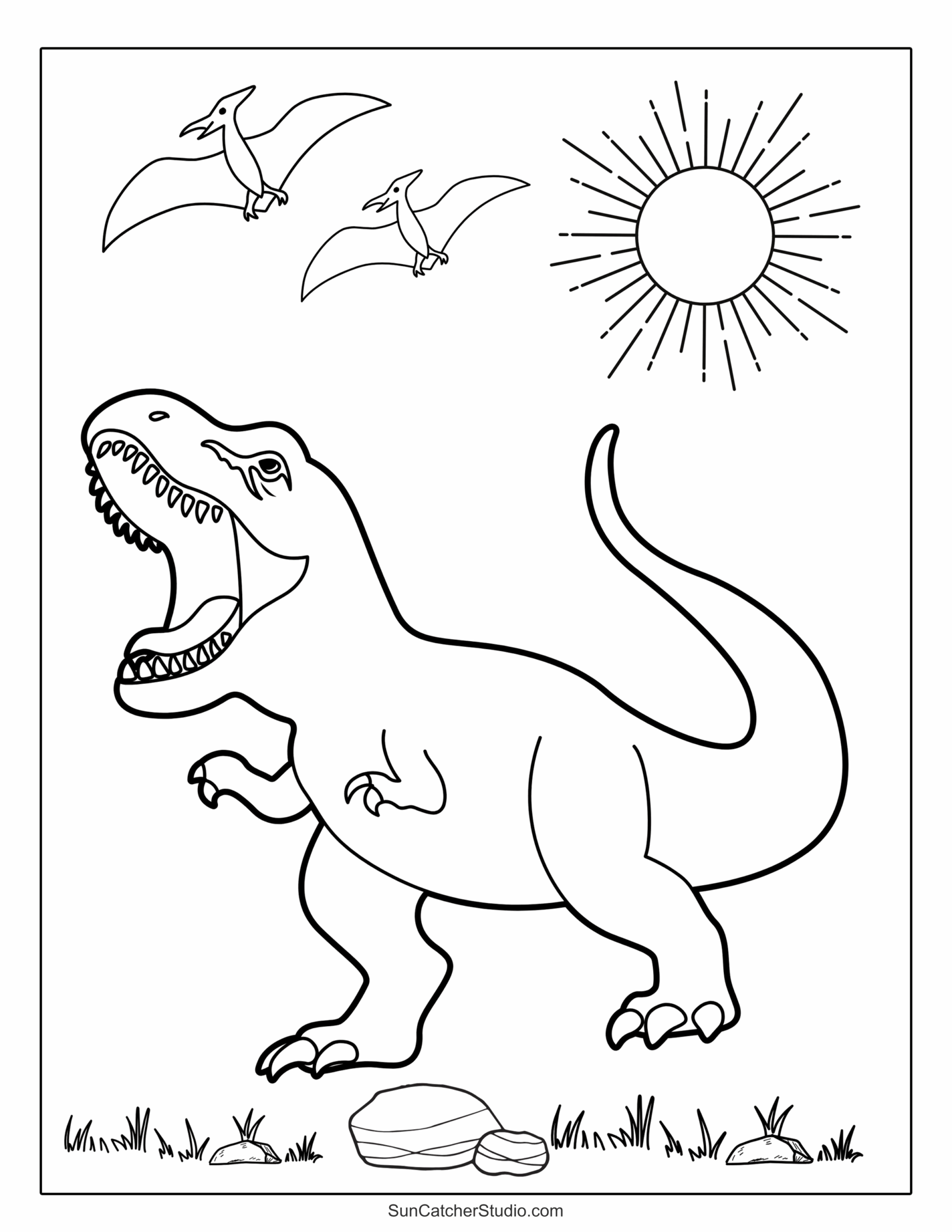 dinosaur color page