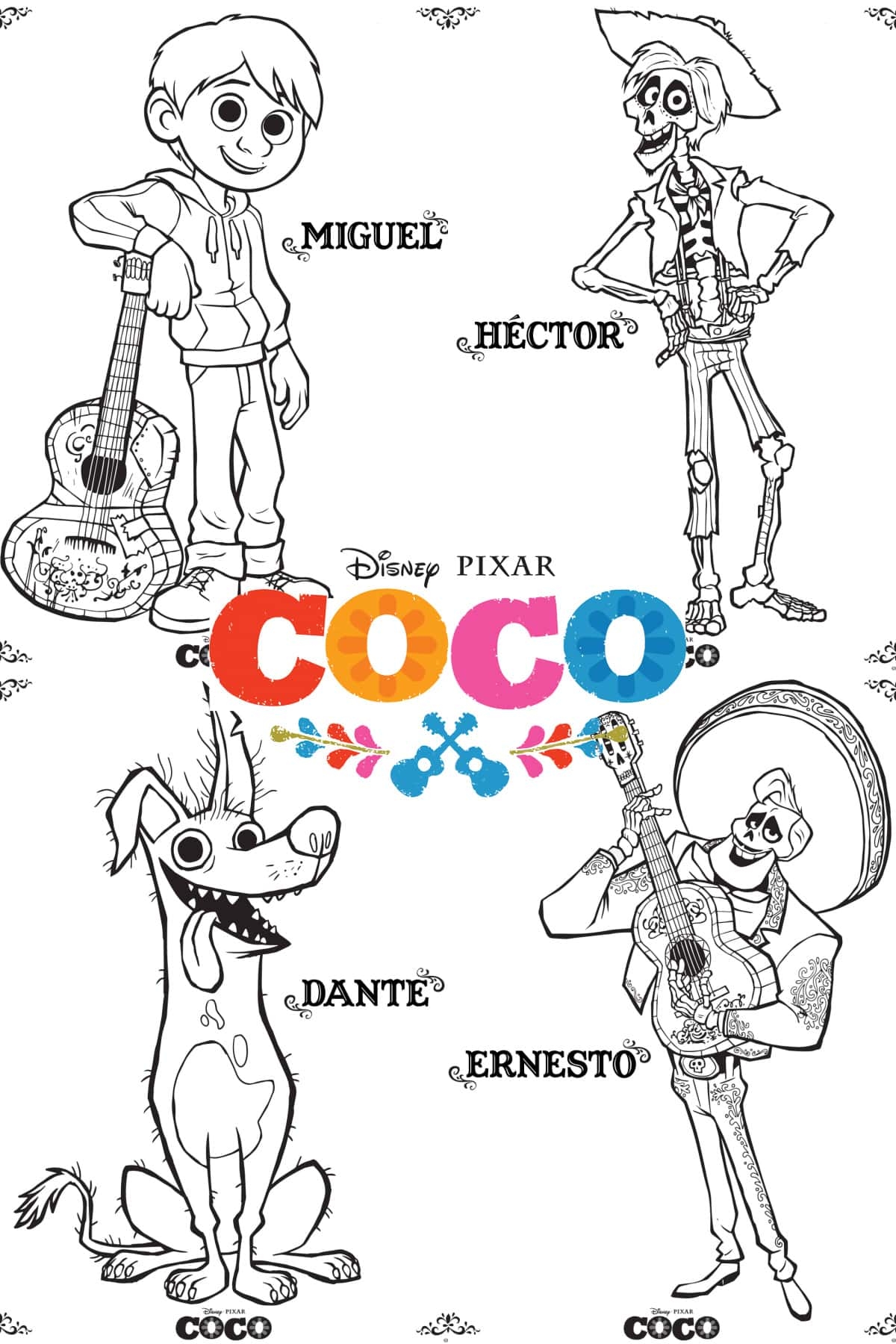 Disney s Coco Coloring Pages Made With HAPPY