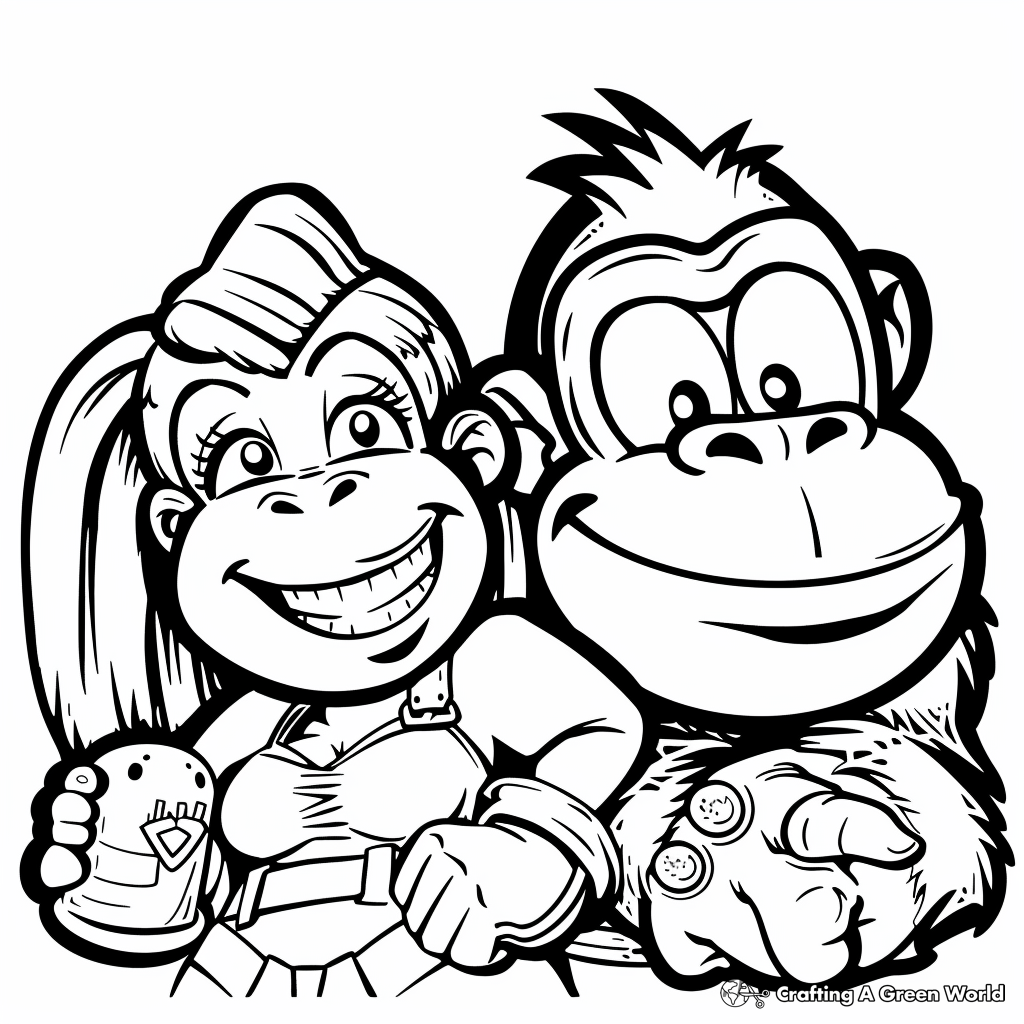 donkey kong coloring pages