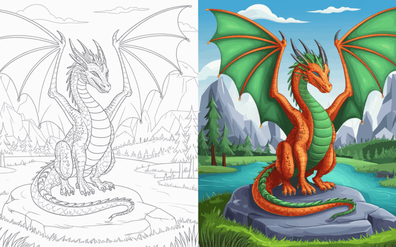 Dragon Coloring Pages 25 Free Printable PDF
