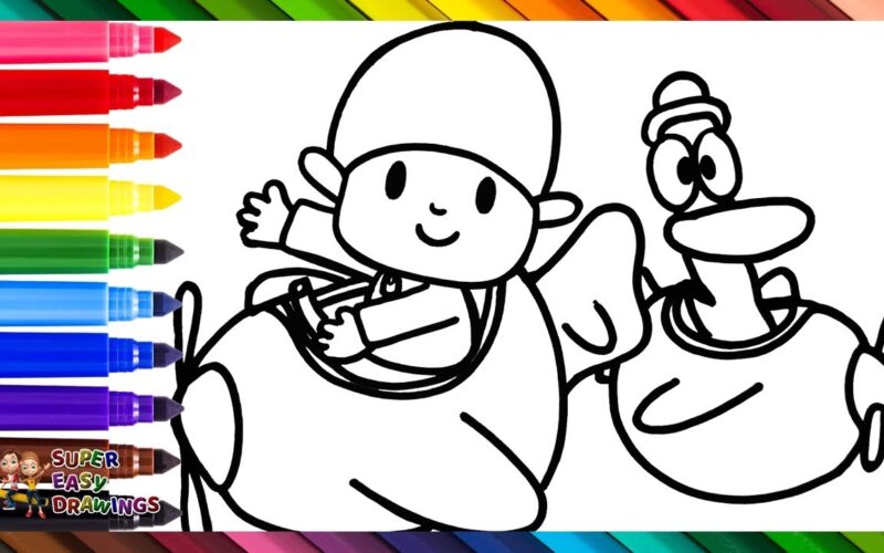 Draw And Color Pocoyo And Pato In Airplanes Drawings For Kids YouTube