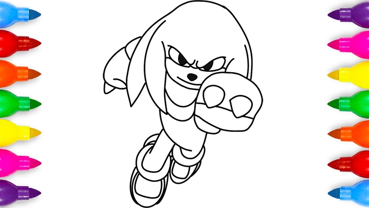 Drawing Knuckles The Echidna Coloring Page Sonic The Hedgehog 3 YouTube