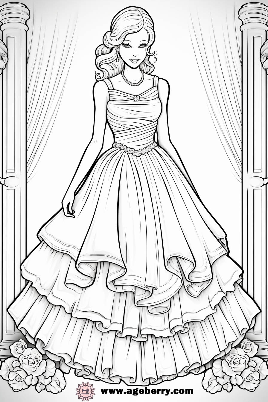 Dress Coloring Pages Connecting The Dots Between Coloring Fashion And Sewing