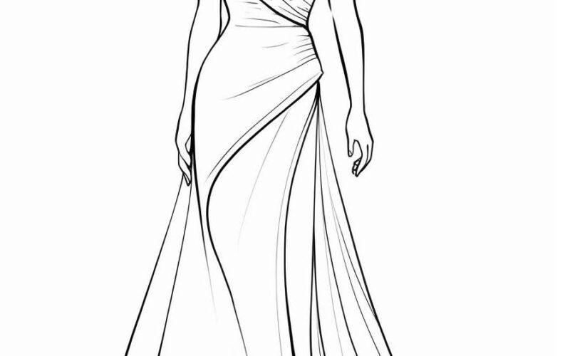 Dress Coloring Pages Connecting The Dots Between Coloring Fashion And Sewing