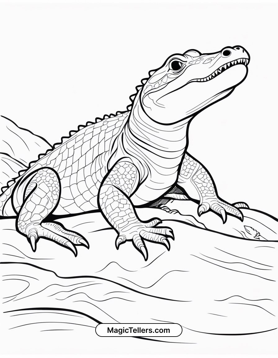 Dwarf Crocodile Coloring Page