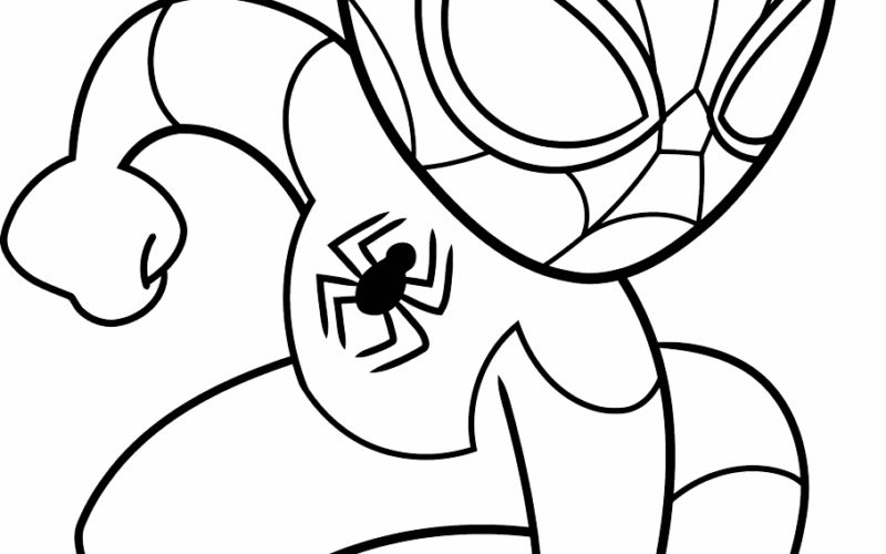 Easy Cartoon Spider Man Coloring Page Easy Drawing Guides