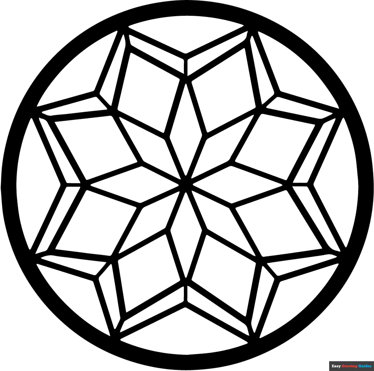 Easy Mandala Coloring Page Easy Drawing Guides