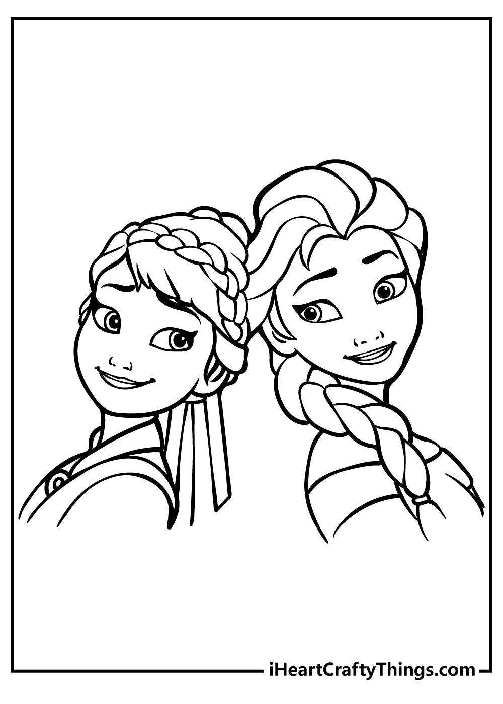 coloring pages anna and elsa