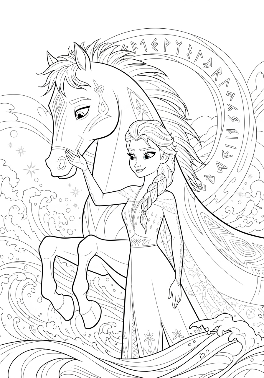 Elsa And Nokk Coloring Pages Free Printables For Kids