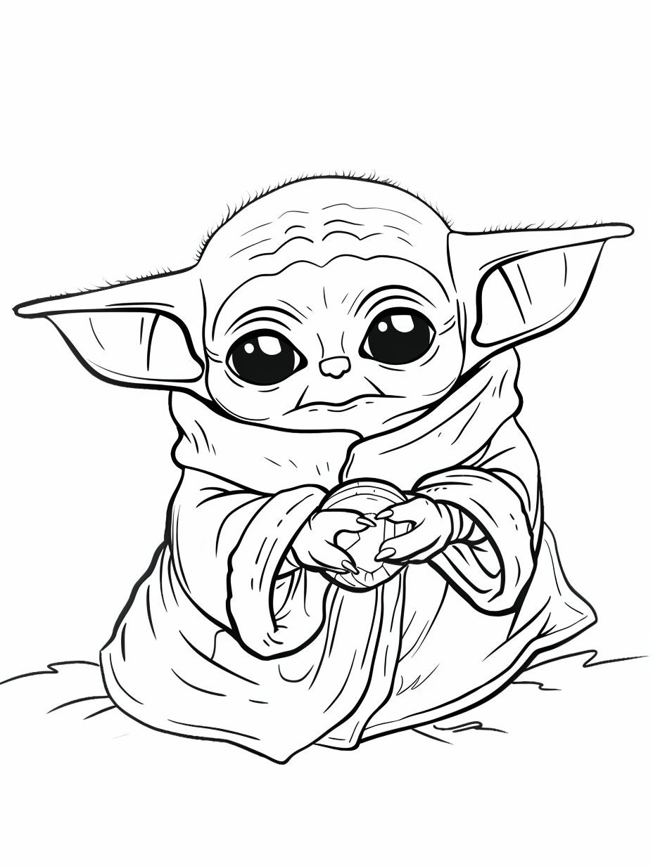 Embrace The Cuteness Over 100 Baby Yoda Coloring Pages Printable Digital Download Etsy