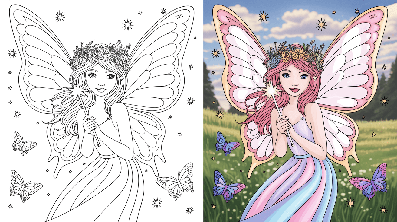 Fairy Coloring Pages Free Printable PDFs 