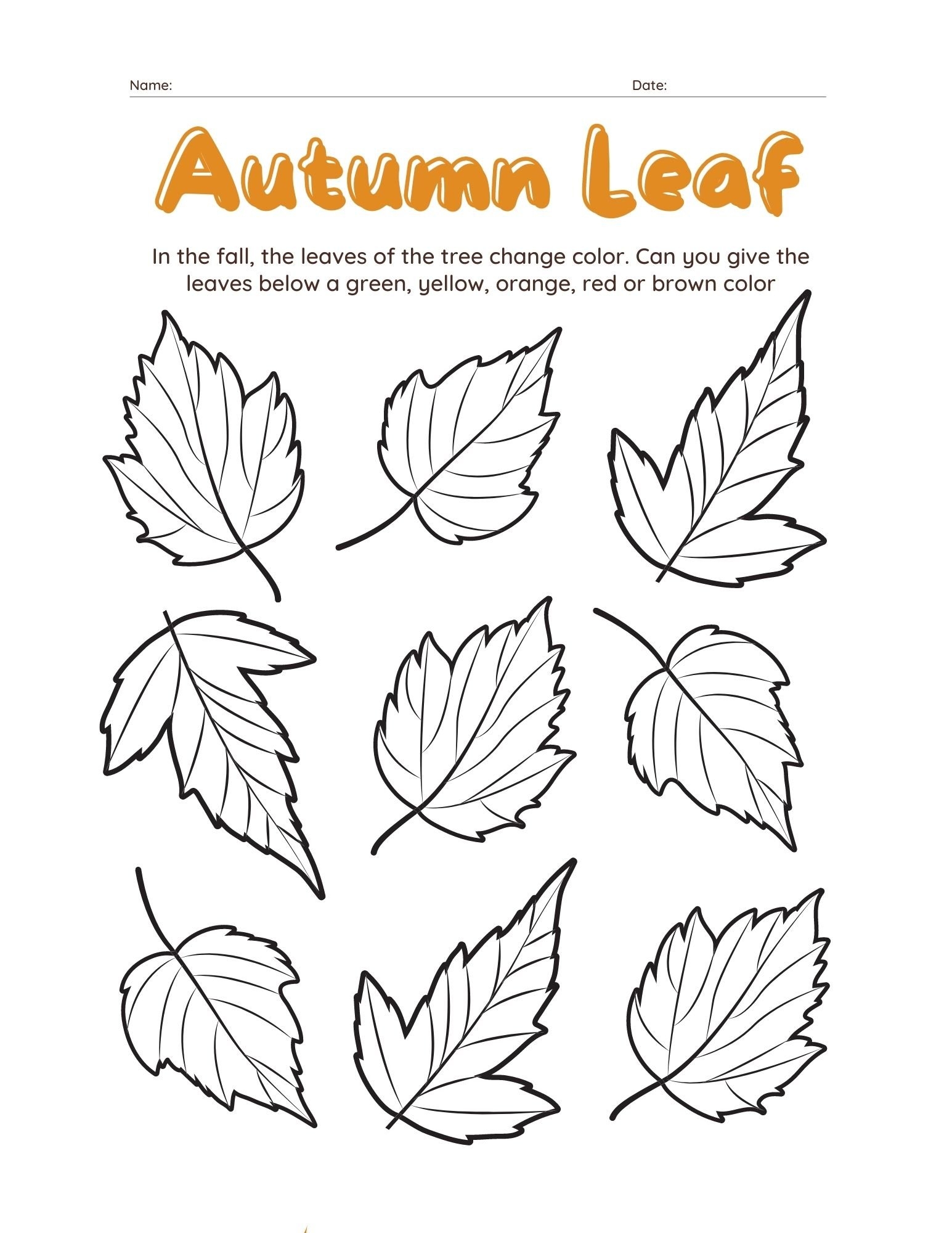 fall leaves coloring pages