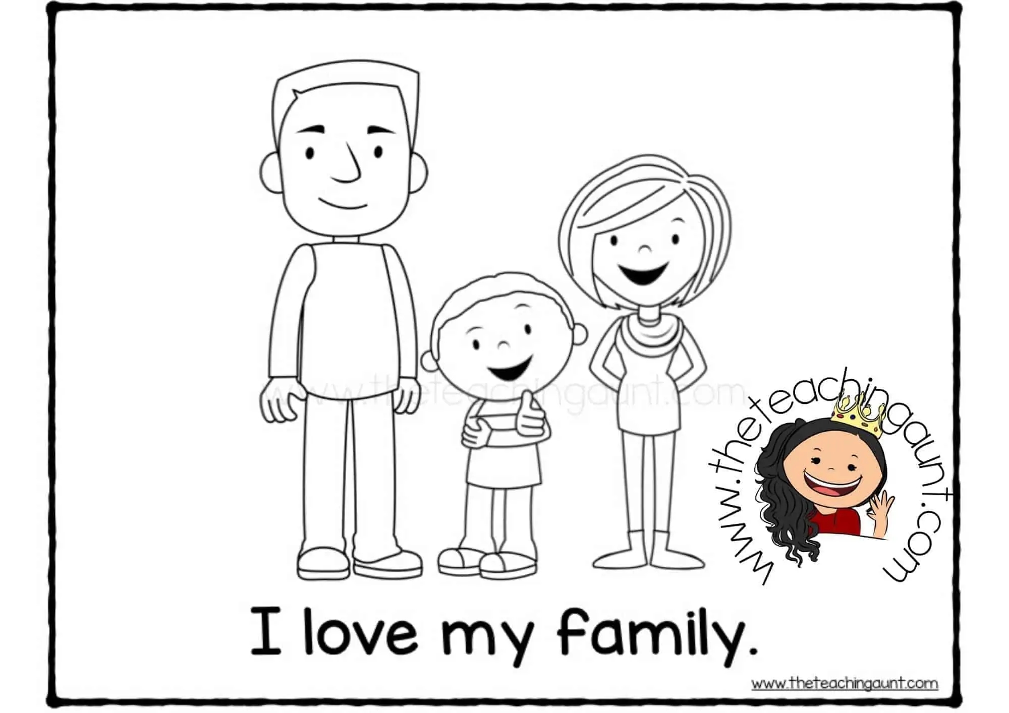 family coloring page