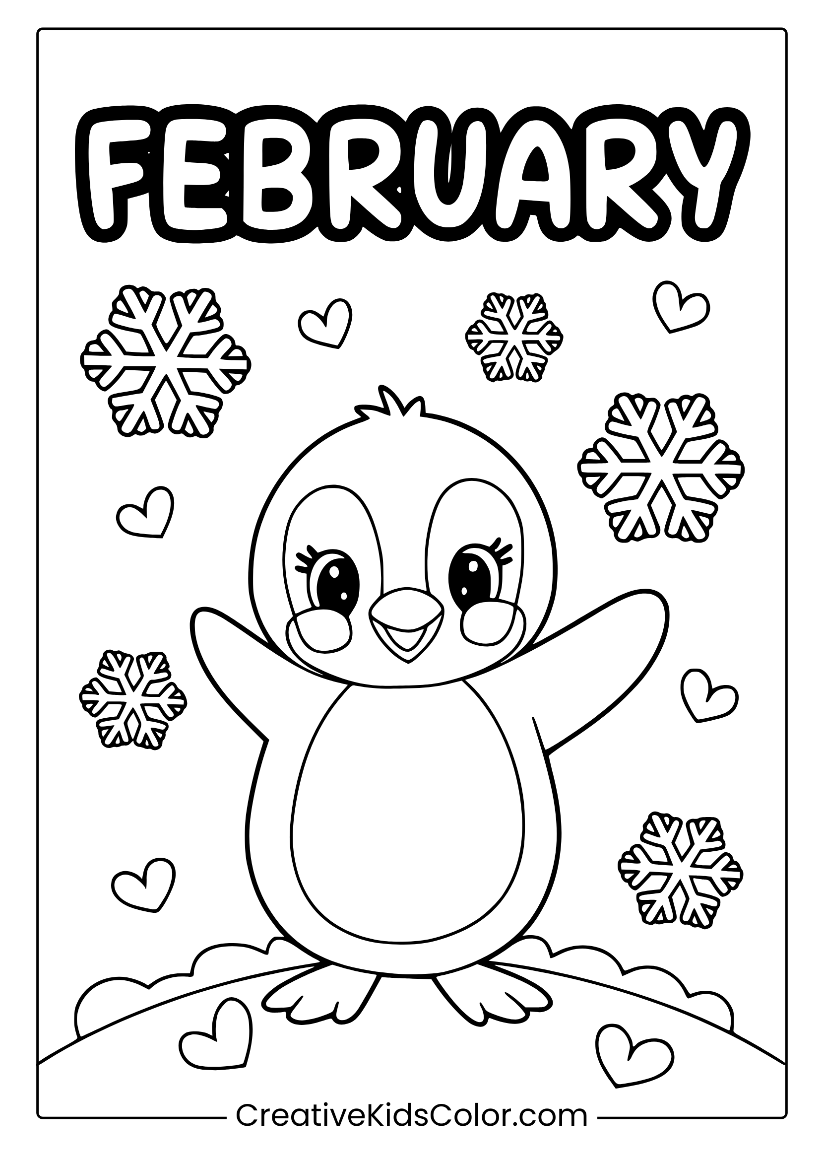 February Coloring Pages Free Fun Winter Printables 