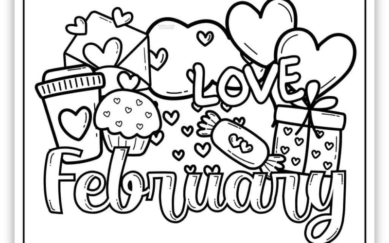 February Coloring Pages Free PDF Printables Simply Love Coloring