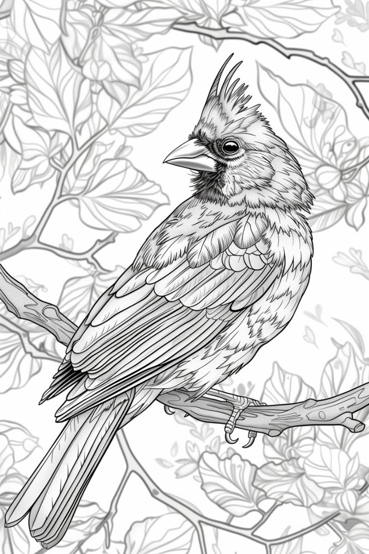 cardinal coloring page