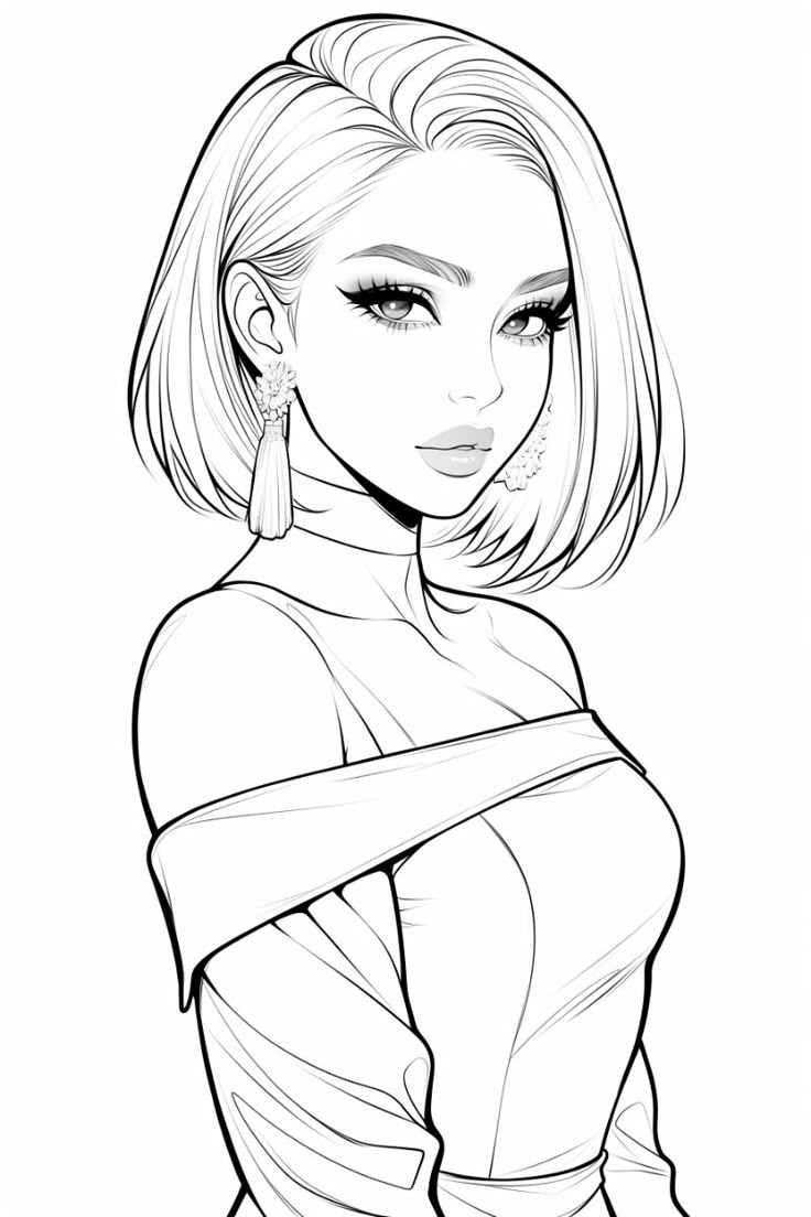 Fierce Baddie Girl Coloring Page