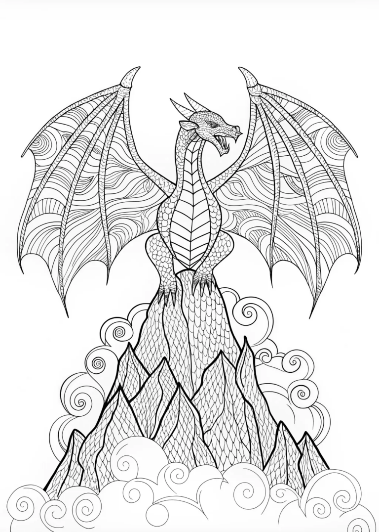 coloring page dragon