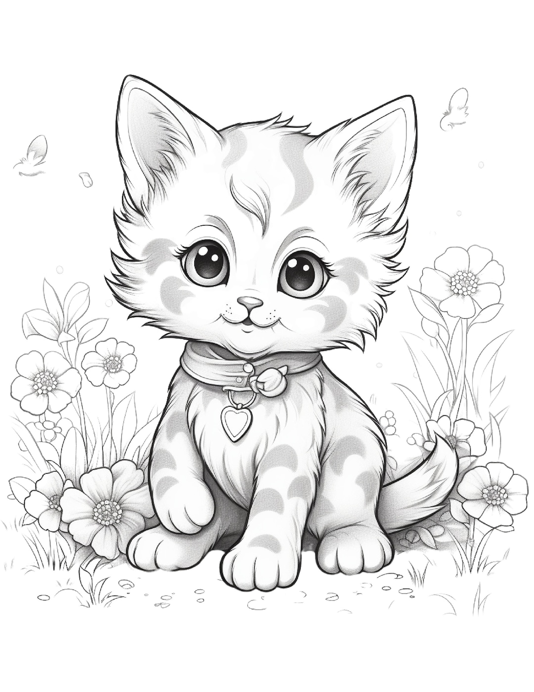 Five Cute Kittens Coloring Sheets For Instant Download Etsy Five Cute Kittens Coloring Sheets For Instant Download Etsy