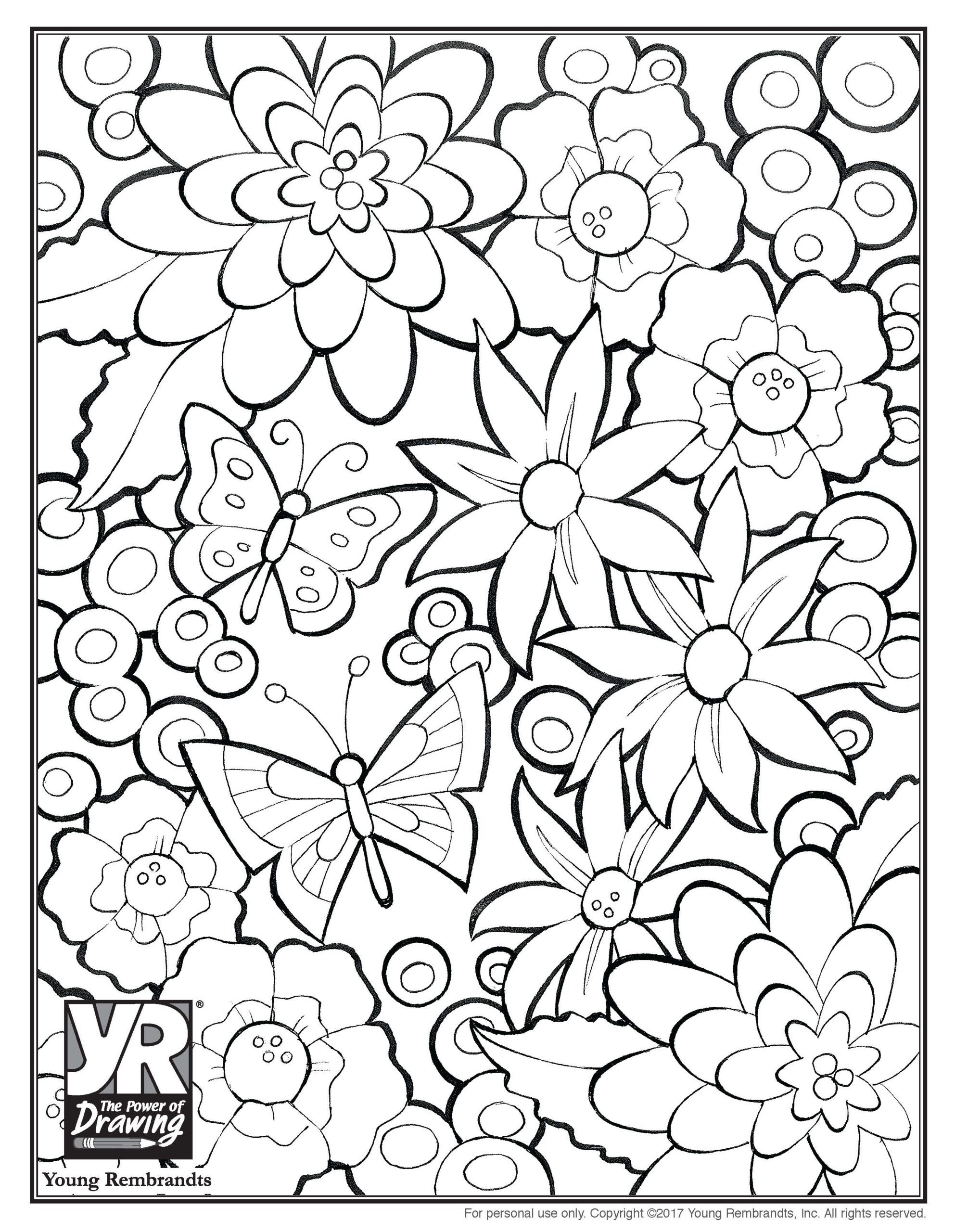 floral coloring pages